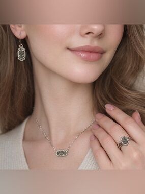 Kendra Scott Silver and Black Jewelry Set